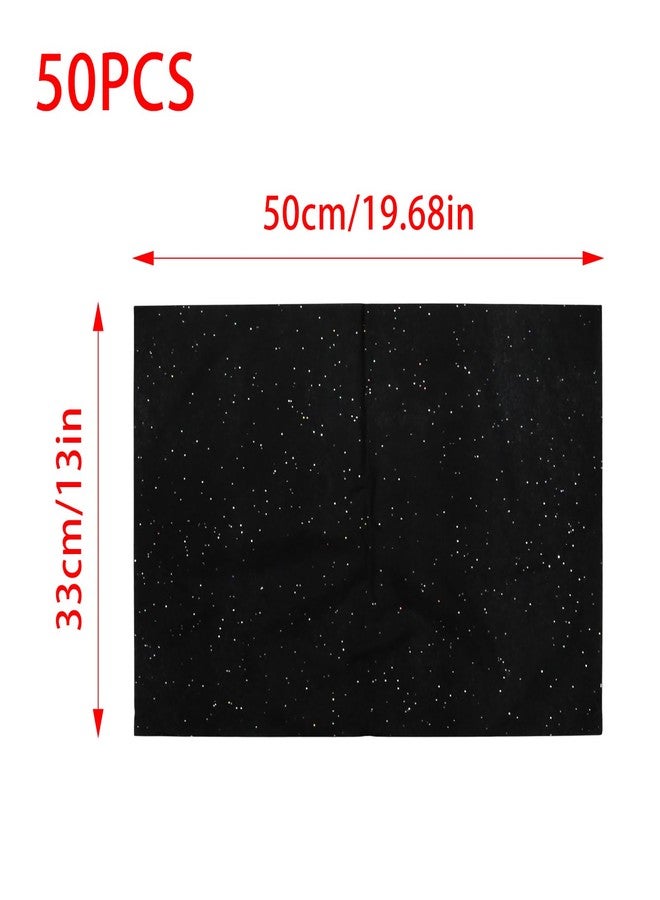 Pocoxll 50 Sheets Black Gift Bag Tissue Paper, 20 x 13 Inch Glitter Tissue Paper for Gift Wrap, Filler Flower, DIY Crafts and Birthday Wedding Decor - Image 2